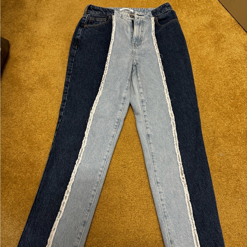 PACSUN LIGHT AND DARK WASH BLUE JEANS